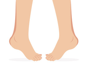 vector of female foot standing  human foot