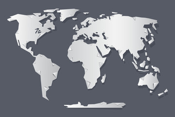Vector Paper World Map Illustration