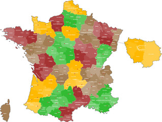 Frankreich Landkarte