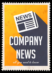 Company News on Yellow in Flat Design.