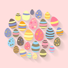 Easter eggs icons set