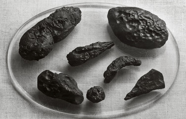 black tektite meteorites, specimen