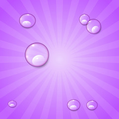 Abstract Vector Violet Retro Background with Water Drops