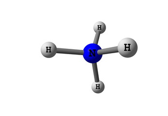 Ammonium molecular structure isolated on white