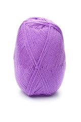 ball of purple threads white background
