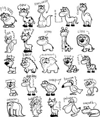 Набор милый мультфильм животных