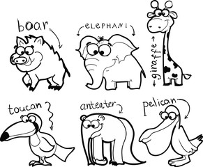 Набор милый мультфильм животных