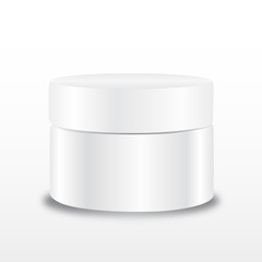 Cream containers on white