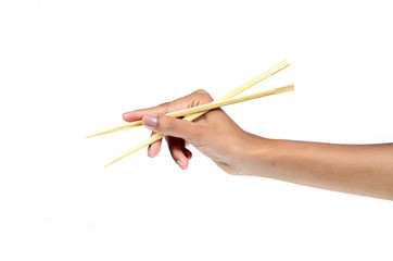 Chopsticks in a hand