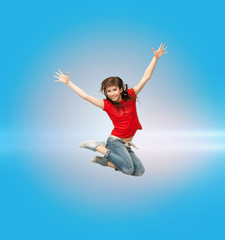 Obraz premium smiling girl jumping