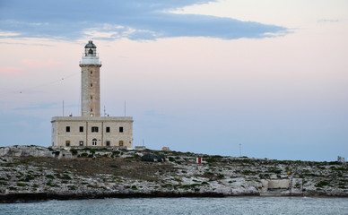 Twilight over the lighthouse in Vieste