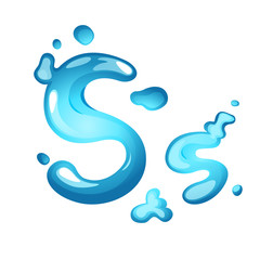 Alphabet water letter S