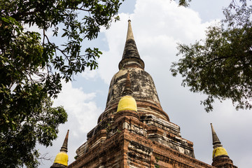 Fototapeta premium Pagoda at Wat Yai Chaimongkol, Ayutthaya, Thailand