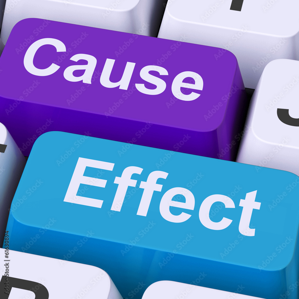Poster cause effect keys means consequence action or reaction