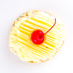 Cherries Donut isolated on white background