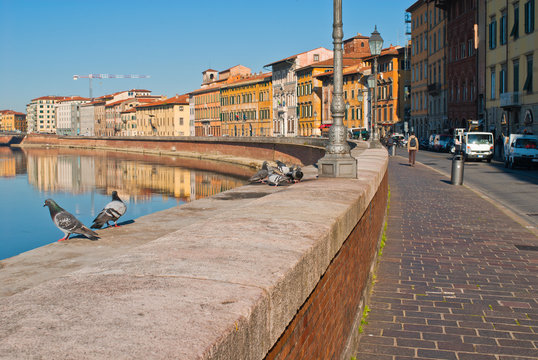 Veduta dei Lungarni di Pisa