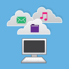 Computer connected to media and documents via the cloud