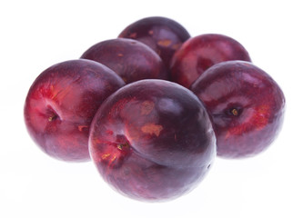 Fototapeta premium Plum. Ripe plum fruit on background
