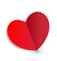 Heart fold paper icon vector
