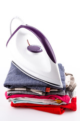 iron clothes isolated white background
