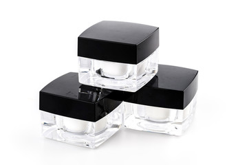 Blank cosmetic lotion bottle cream isolated white background