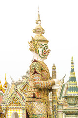 Obraz premium Giant statue in emerald temple bangkok thailand