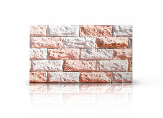 Rectangular placard of bricks over white background.