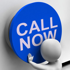 Call Now Button Shows Assistance And Support Center