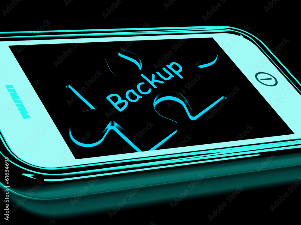 Poster backup smartphone means copying and storing data