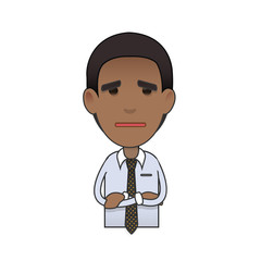 Young businessman over isolated background. Vector design.