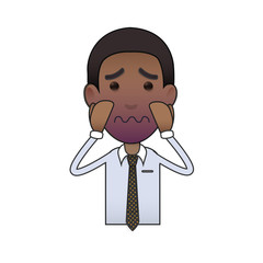 Fear businessman isolated over white background. Vector design.