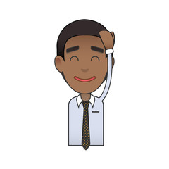 Happy businessman over isolated background. Vector design.