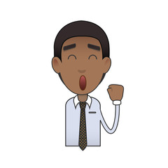 Happy businessman over isolated background. Vector design.