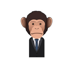 Business monkey over white background. Vector design.