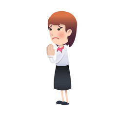 woman pleading over white background. Vector design