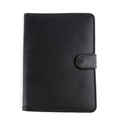 Leather notebook isolated white background