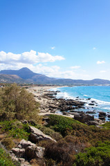 Fototapeta na wymiar Falassarna, one of the most beautiful beaches of Crete