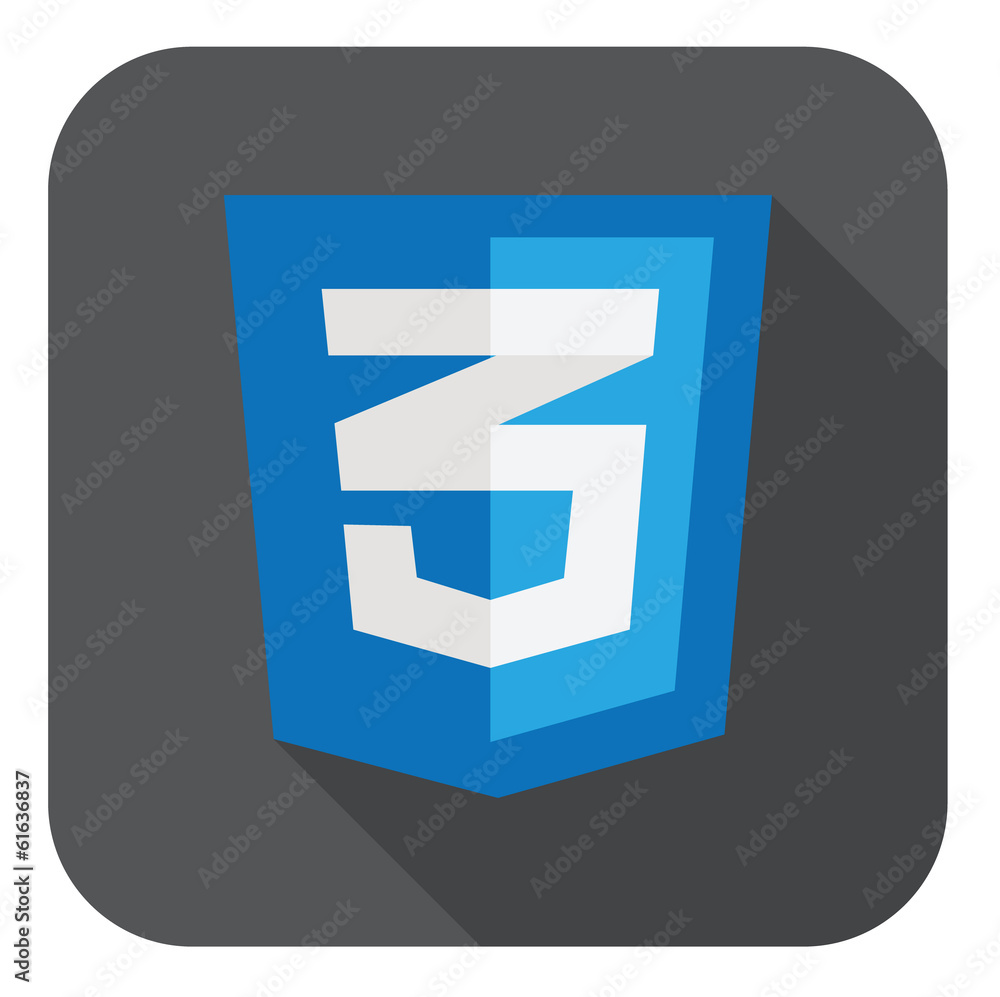 Poster vector illustration of blue shield with css three number on the