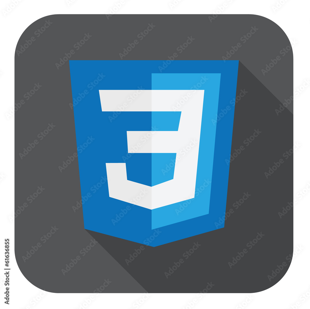 Poster vector illustration of blue shield with css three number on the
