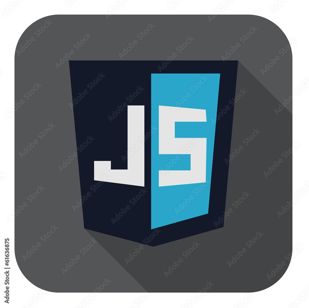 Aufkleber vector illustration of dark blue shield with javascript line on