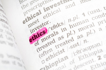 Fototapeta premium Ethics Dictionary Definition