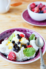 cottage cheese dessert with ripe berries