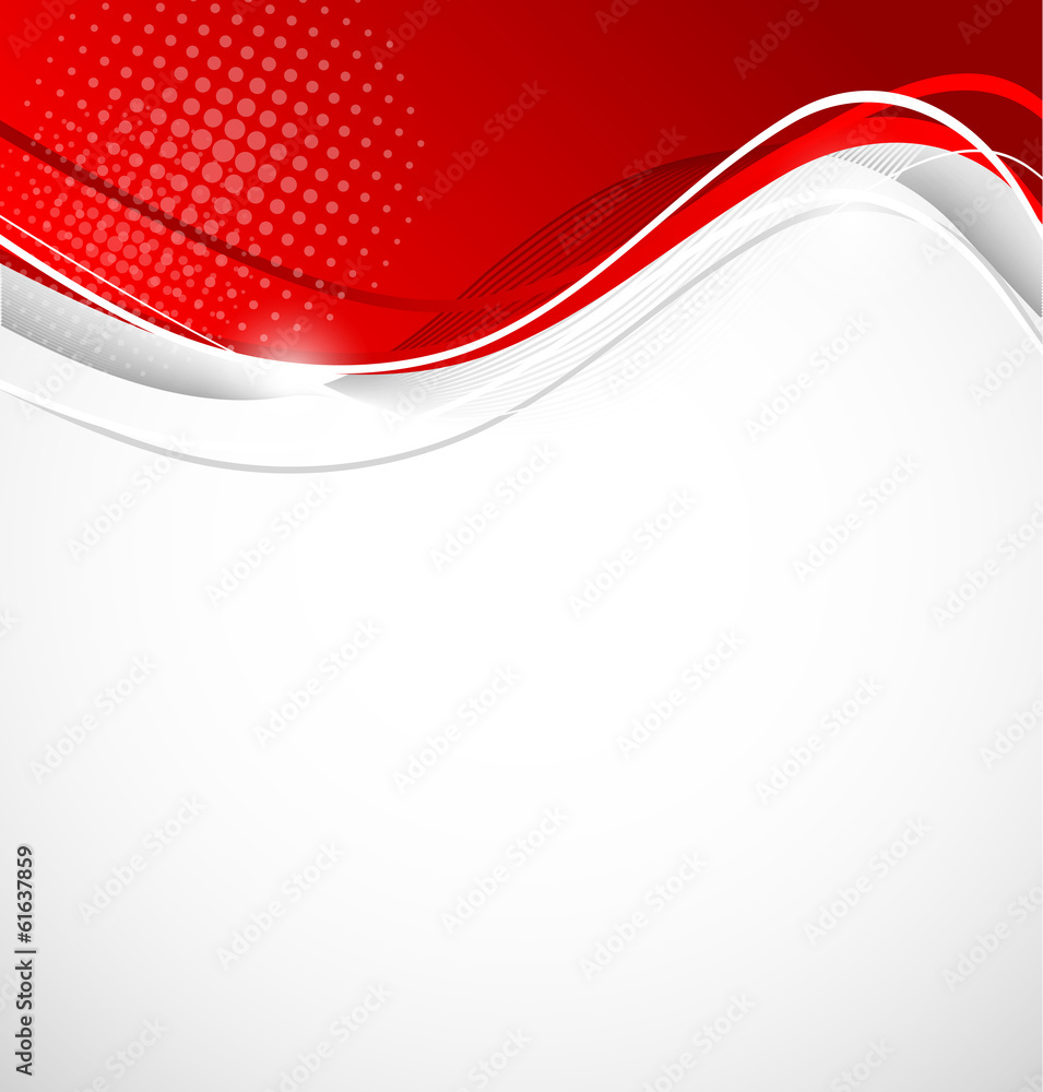 Aufkleber abstract wavy background in red color
