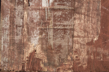 Old weathered plywood surface with faded paint as background