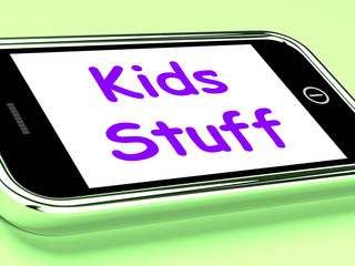 Kids Stuff On Phone Means Online Activities For Children