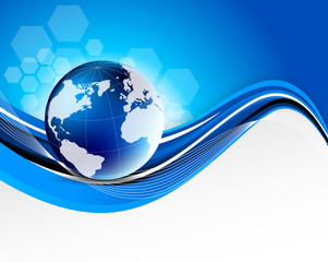 Abstract tech background with globe