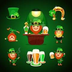 st.Patrick's Day's set with horseshoe