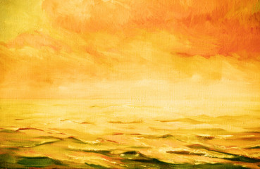sea landscape,  illustration, painting by oil on a canvas