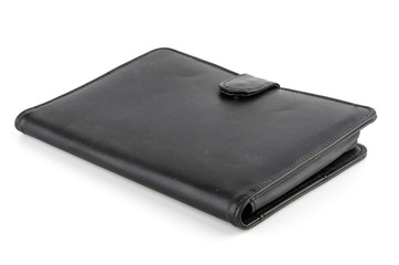 Leather notebook isolated white background