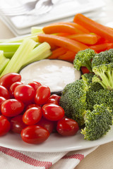 Organic Raw Vegetables with Ranch Dip